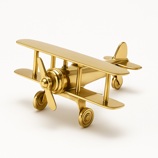 SkyCraft™ Brass Aeroplane Desk Showpiece