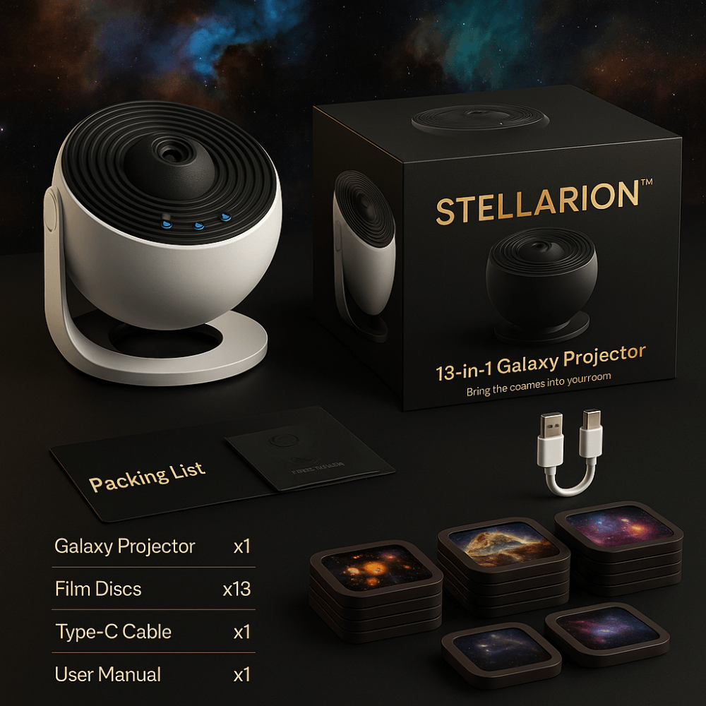 4K Galaxy Projector Bluetooth Speaker, 360° Rotation