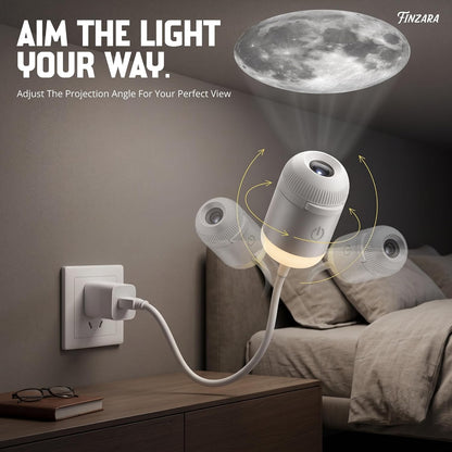 Mini Galaxy Projector Night Light — 24 Multi-Slide Starry Sky LED Lamp, USB Portable, 360° Rotating, Adjustable Brightness, Multiple Galaxy Scenes for Bedroom, Kids Room & Car Decor