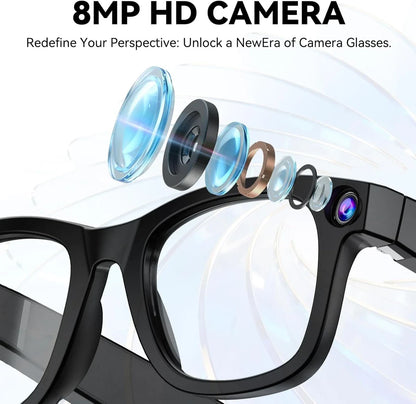 AI Smart Glasses with 8MP Camera & Bluetooth Calling