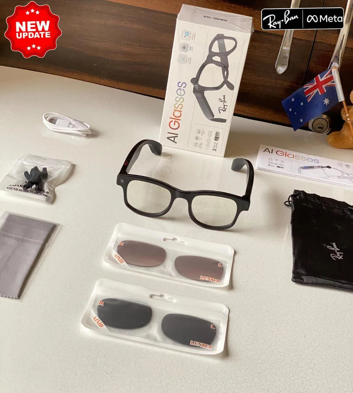 AI-Powered Smart Camera Glasses — Gen3 (3-Lens Model)